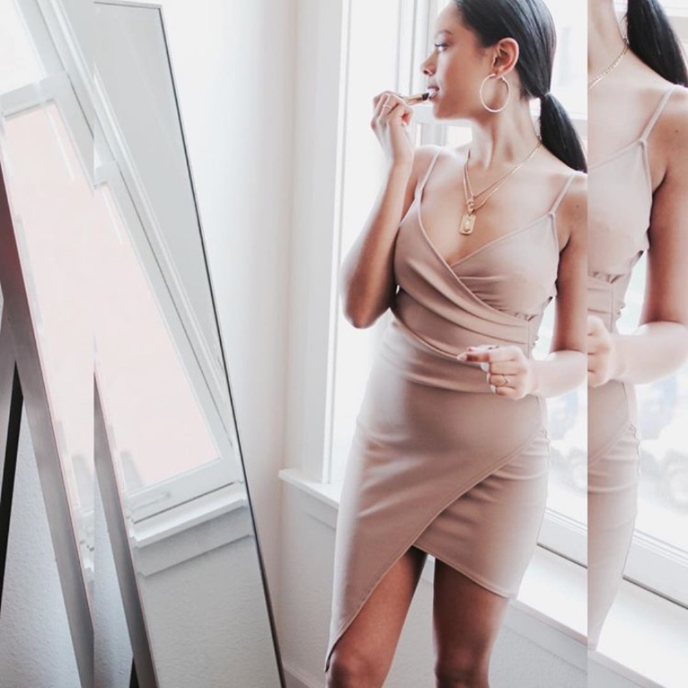 Tight nude strappy dress